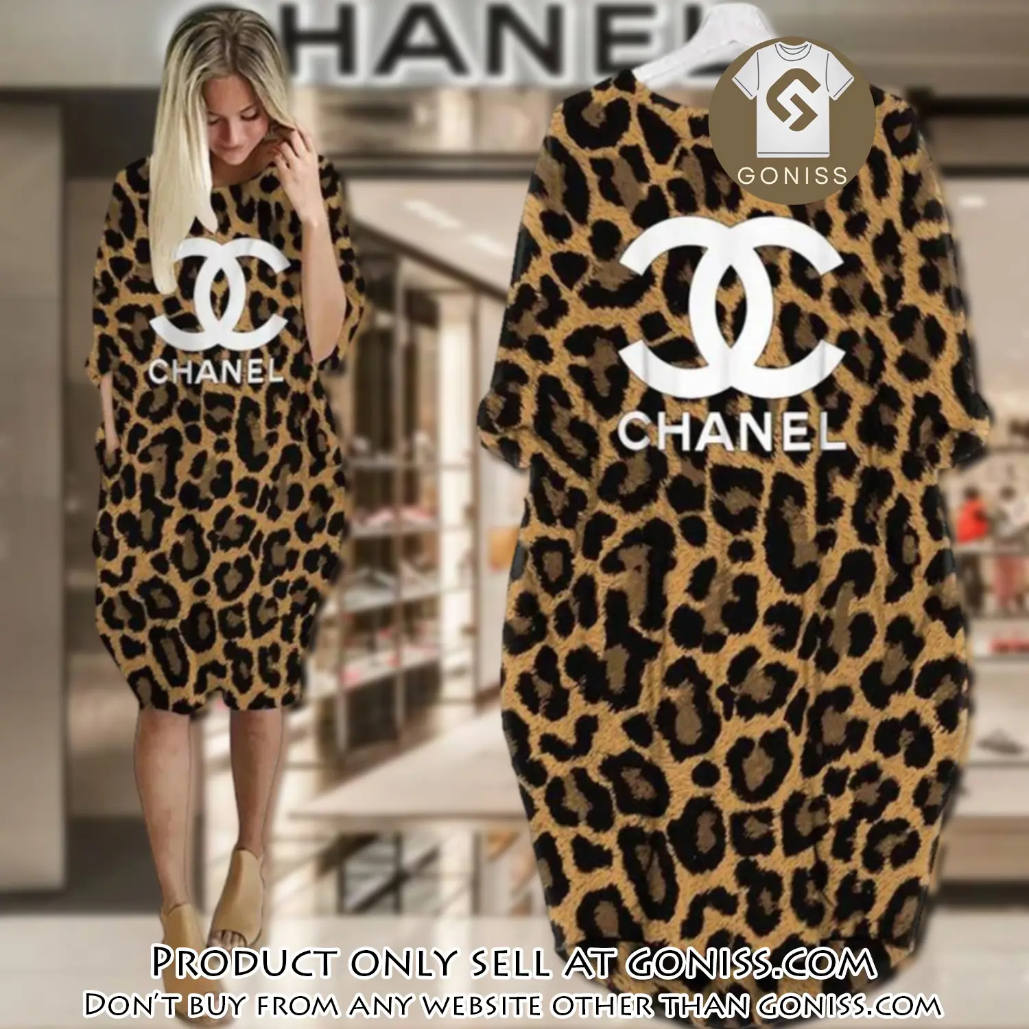 Chanel leopard batwing pocket dress luxury brand for women pd075 gn0505311